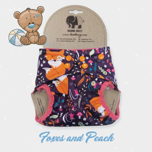 Vrchné PUL nohavičky 1-size /PAT/ - Foxes and Peach 1-PUL-P-051
